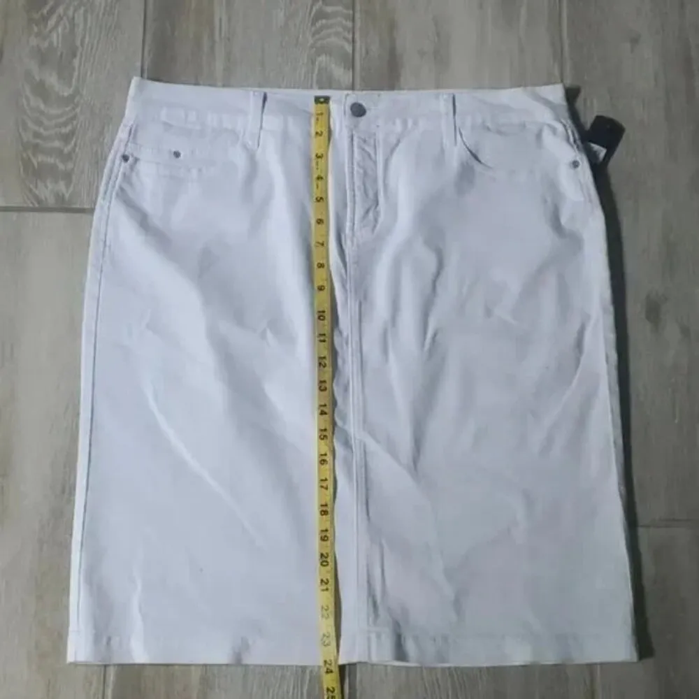 NWT NYDJ High Rise White Denim Pencil Skirt Size 16 | NYDJ High Rise Skirt - Image 6