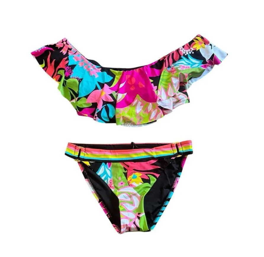 NWT! Trina Turk Tiki Bandeau Top & Shirred Ring Hipster Swim Bottom - Size 6 - Image 9