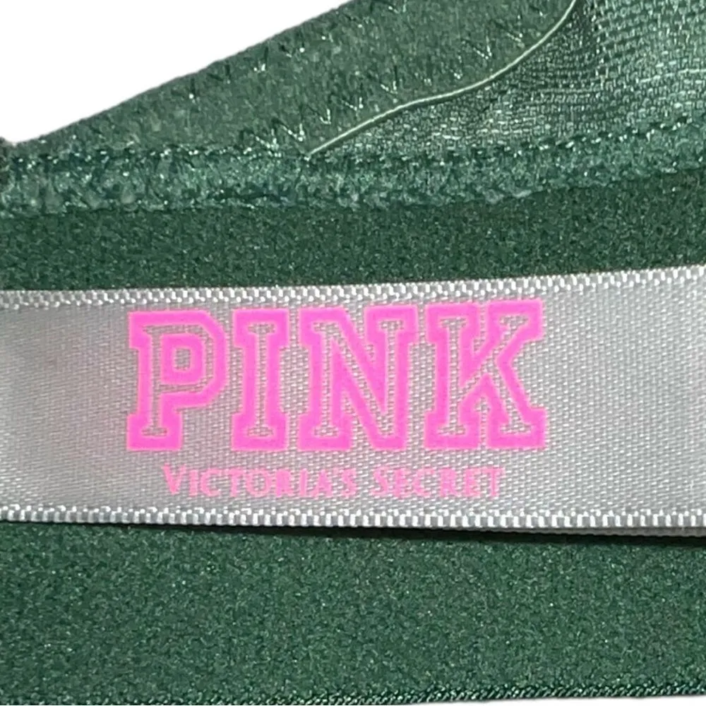 Pink brand green floral bra elastic comfort band! - Image 5