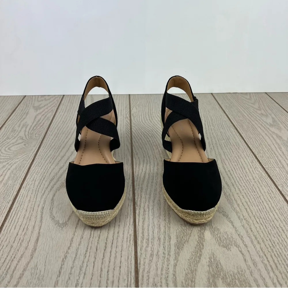 Easy Spirit Women's Meza Espadrille Wedge Sandals 6.5W Black $89 - Image 2