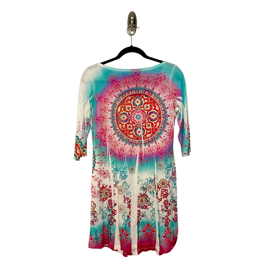 CHELSEA & VIOLET PLEATED COLORFUL TUNIC DRESS SIZE S - Image 2