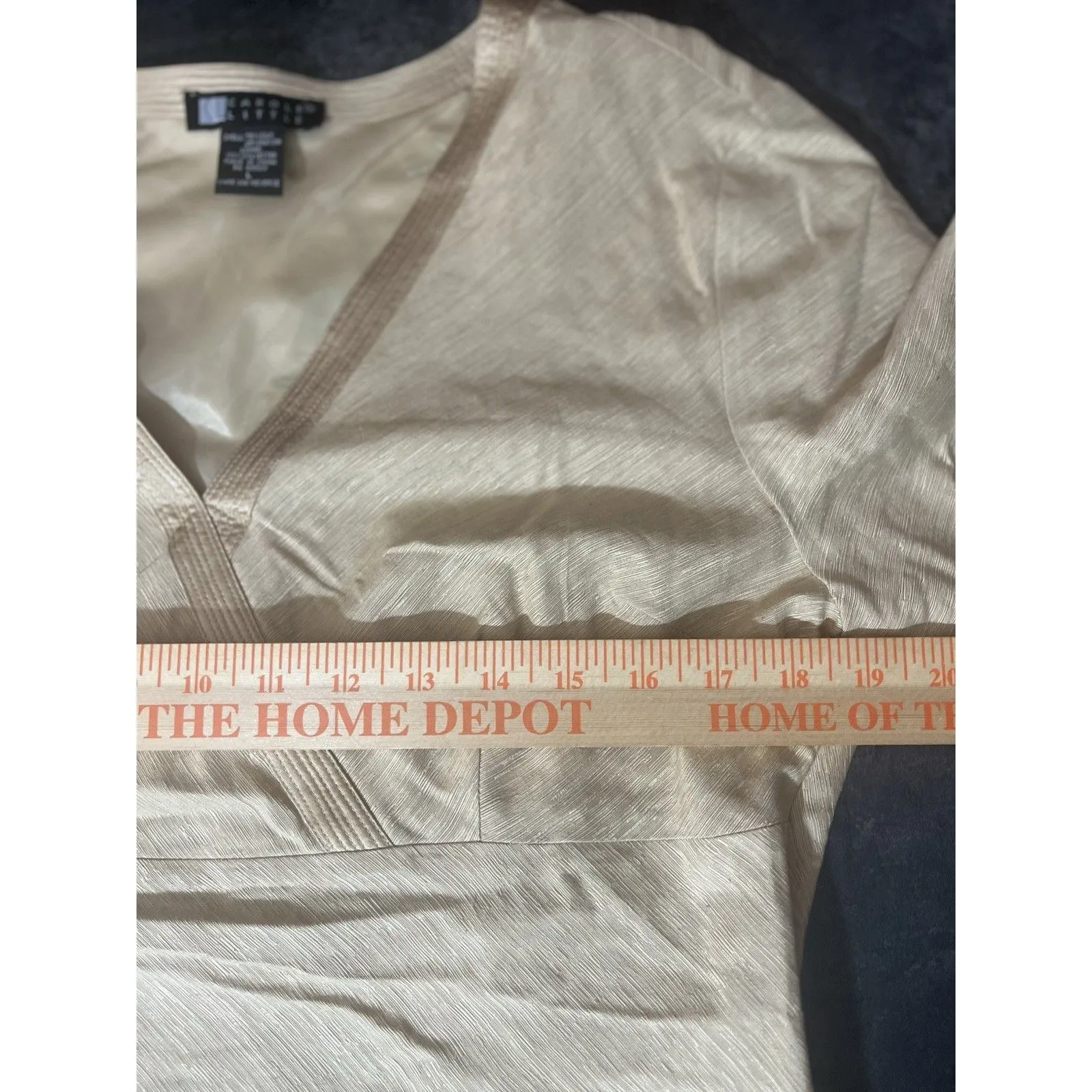 Carole Little Silk Blend Kimono Style Large Blouse Floral Embroidery VNeck BOHO - Image 5