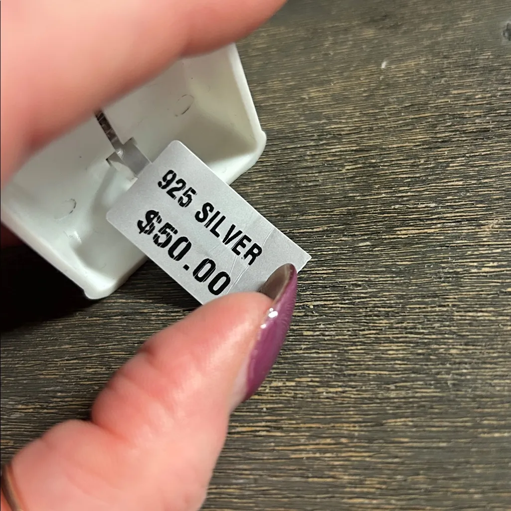 Oval Cut Center Stone Silver Pendant with Sparkling Halo 925 Silver & CZ - Image 2