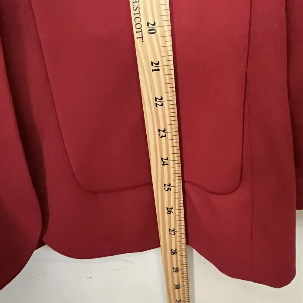Racil Suit Jacket Virgin Wool 2 Button Jacket Red Black Blazer Size Fr. 36 US 4 - Image 12