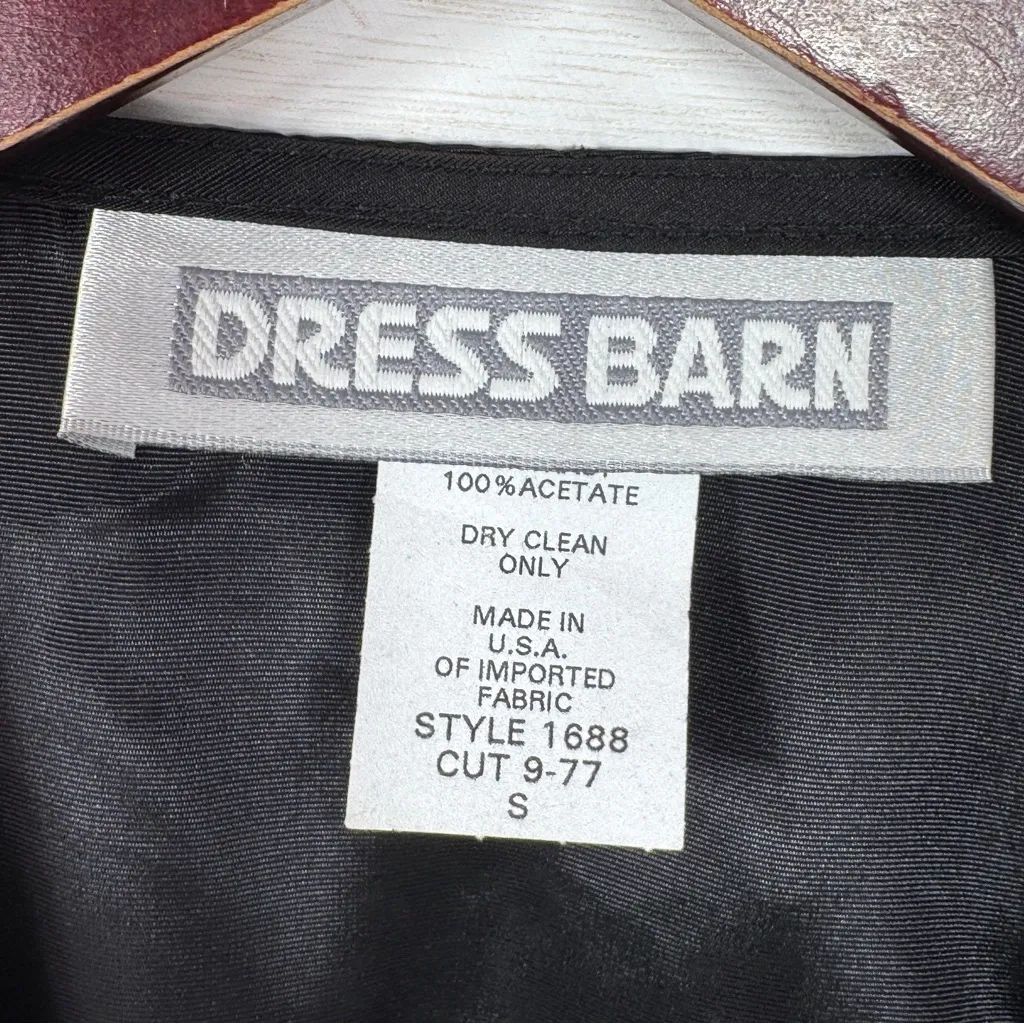 Vintage DressBarn Metallic Floral Velvet Vest Waistcoat Black Small - Image 9