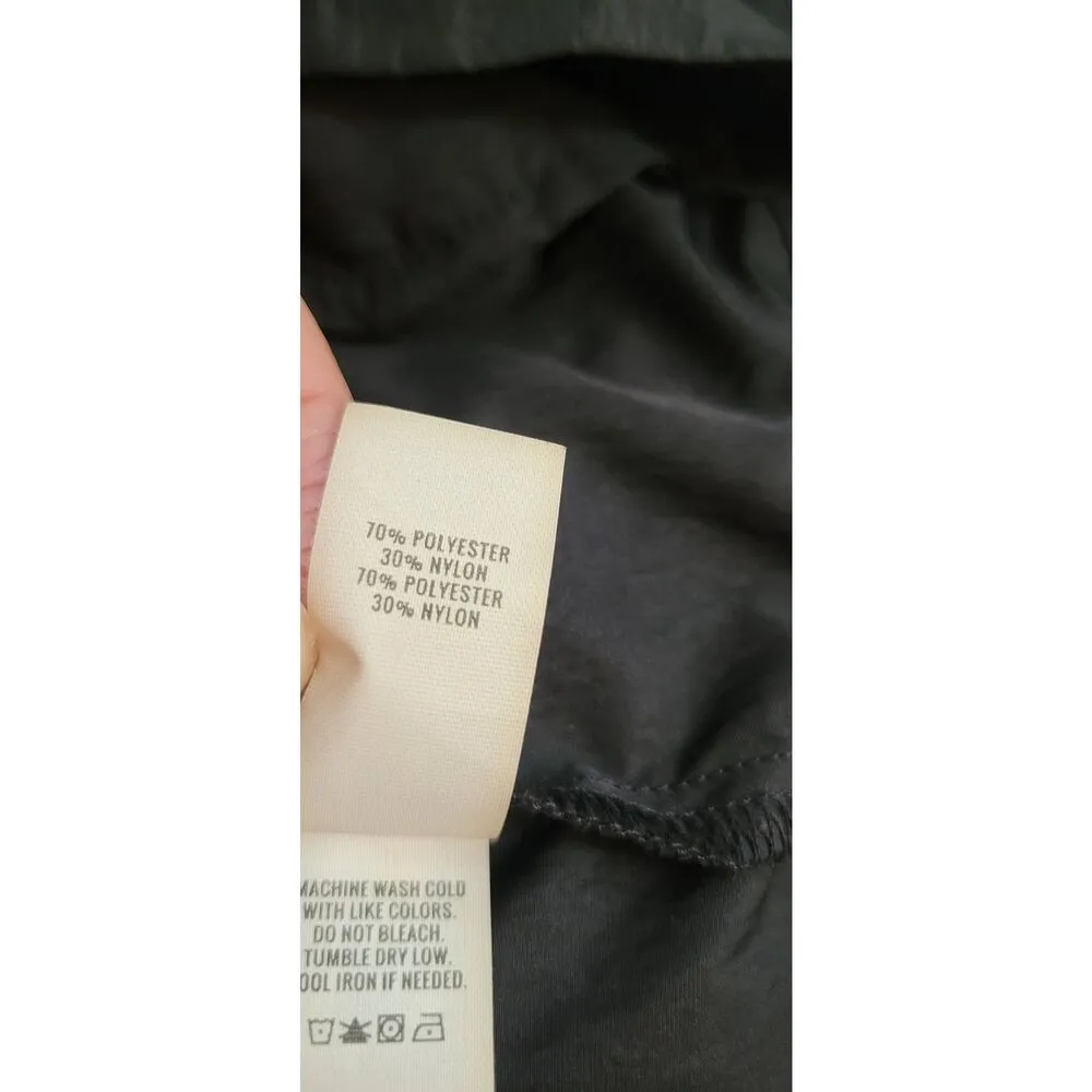 Aerie Offline Black Nylon Poly Rain Jacket Windbreaker Classic Fit Sz L - Image 12
