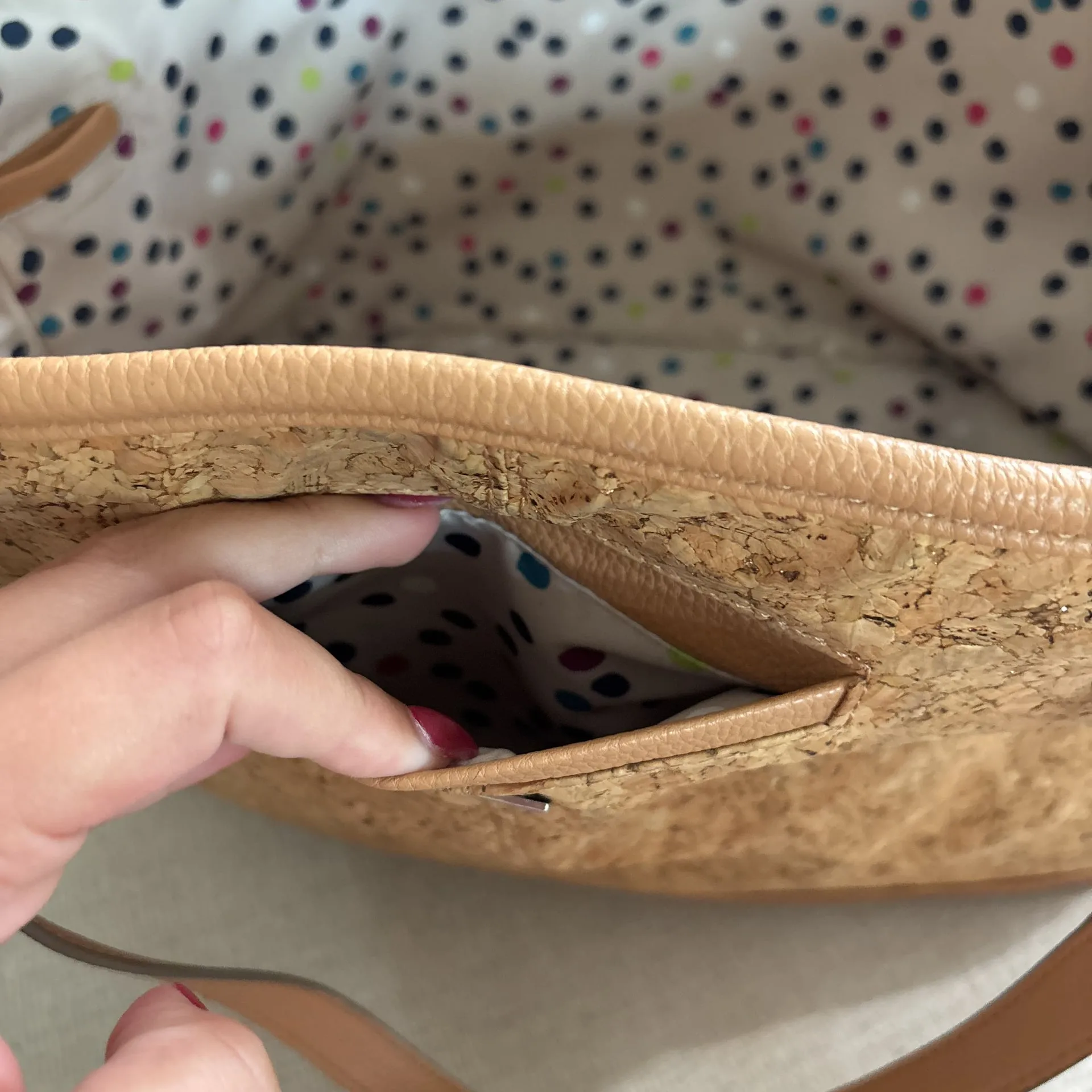 Thirty One Jewell Brown Cork Setter Tote Bag XLarge Purse Diaper Bag - Image 6