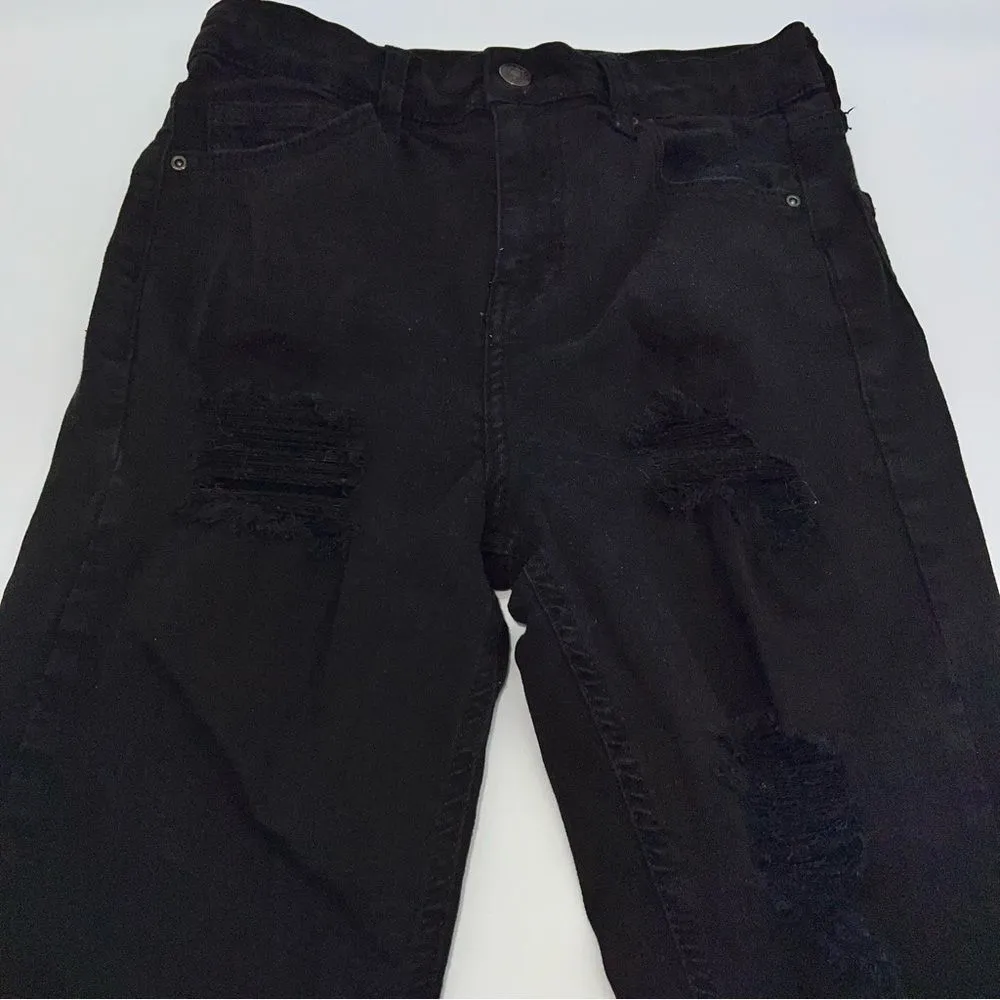 Top Shop Women's Moto Jamie Destroyed Hi-Rise Skinny Jeans in Black-Size W28 L32 - Image 8