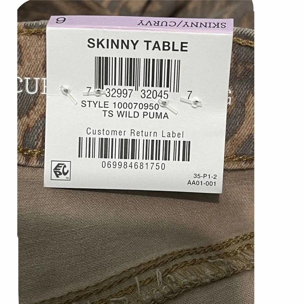 Style & Co Wild Puma Skinny Jeans Curvy Mid Rise Tummy Control Animal‎ Print 6 - Image 4
