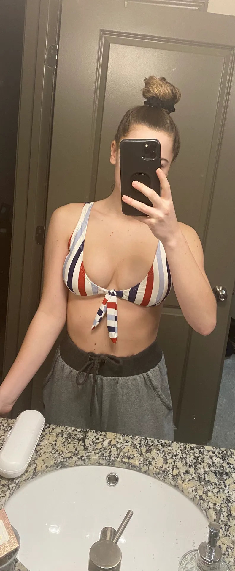 No Boundaries Red White Blue Bikini Top - Image 2