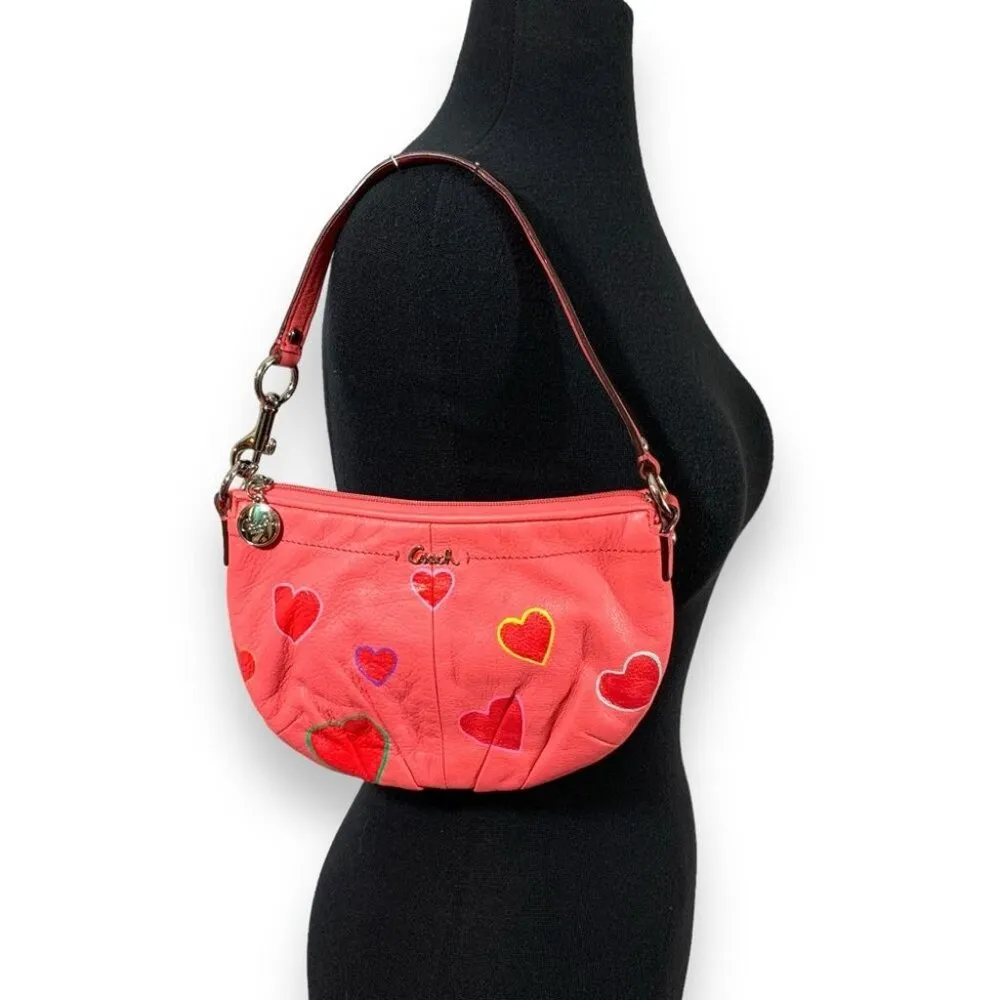 Coach Hand Painted Hearts Pink Shoulder Bag - Image 7