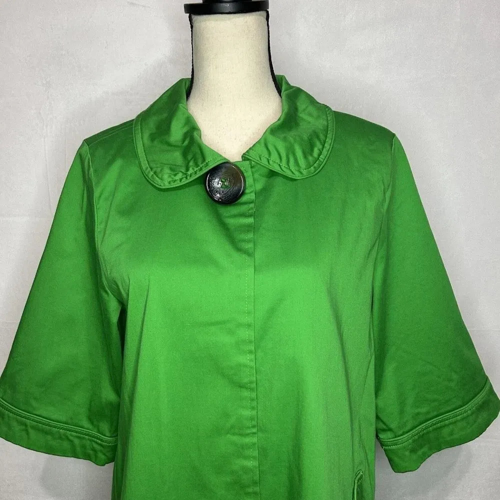 Luii Bright Green Big Button Jacket Peacoat Cotton Stretch Size M Size M - Image 2