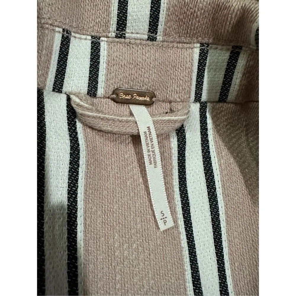 Free People Uptown Girl Blazer sz small soft pink combo - Image 7