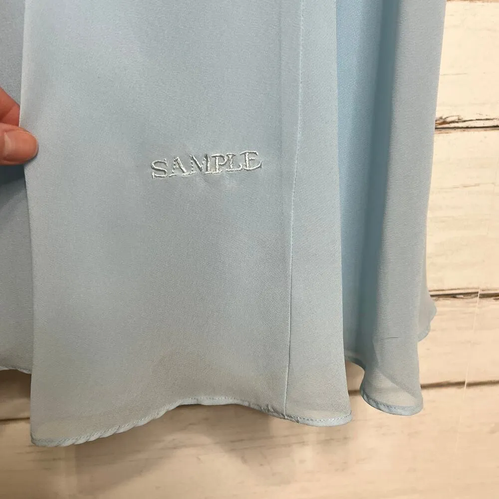 Bill Levkoff Halle Chiffon A Line Princess Dress Light Blue Size 10 - Image 7