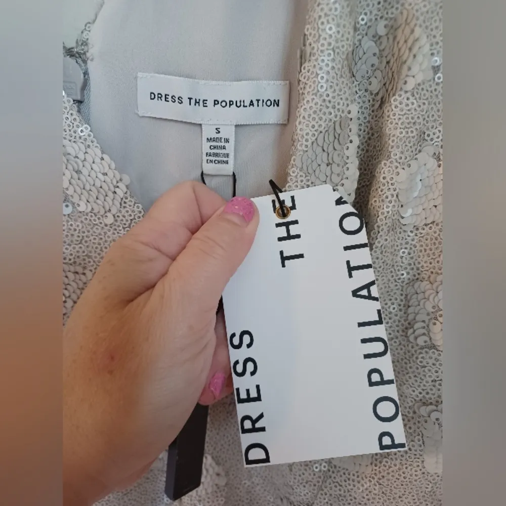 NWT Dress the Population Sequin Mini Dress - Image 5