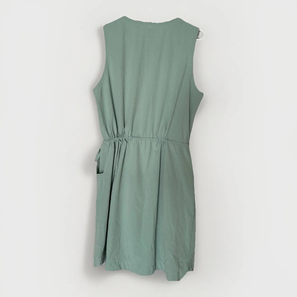 Duluth Trading Dress Womens XL Green Sleeveless Drawstring Pockets Casual - Image 2