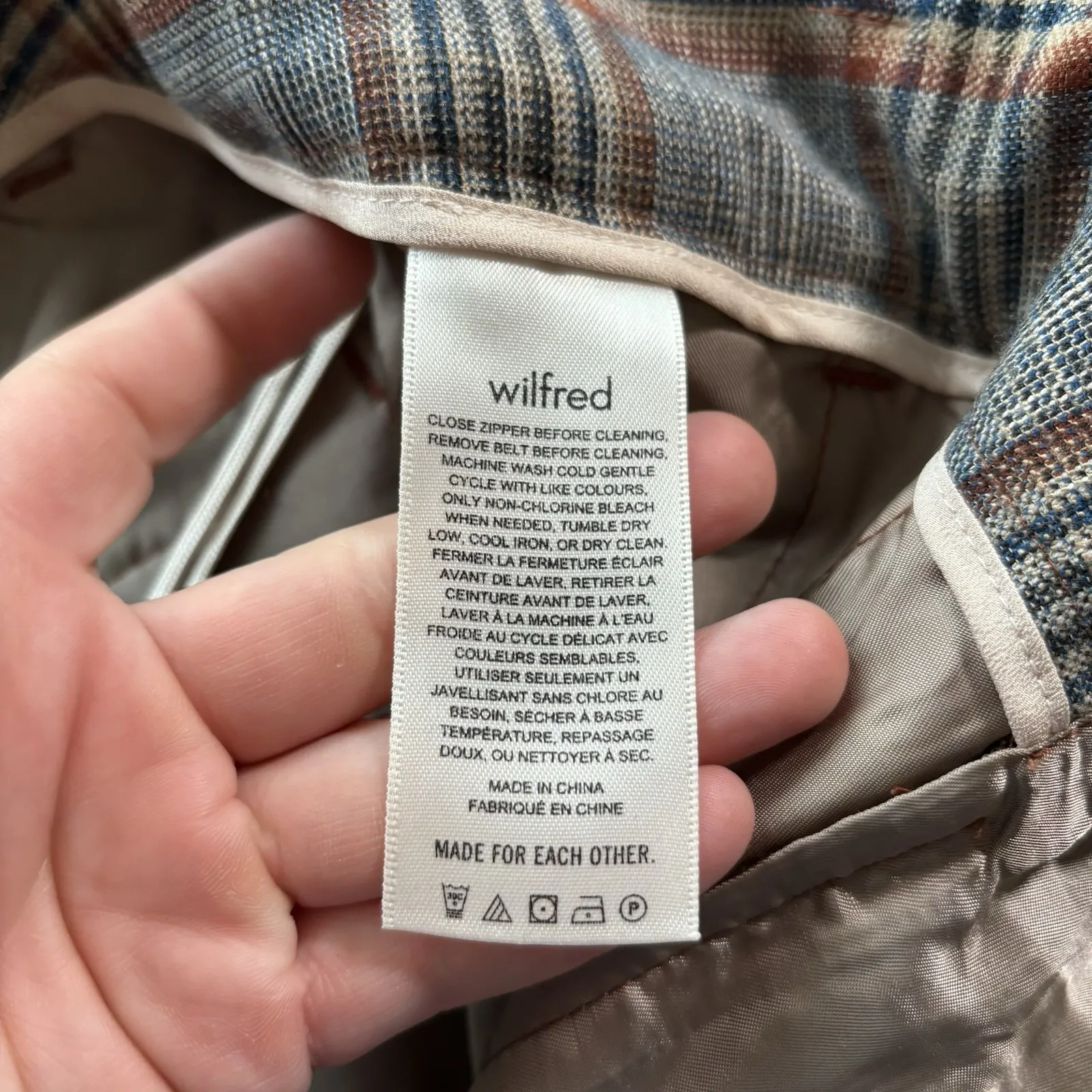 Aritzia Pants 6 Womens Wilfred Tie Front‎ Plaid Twill Straight Leg Trouser - Image 11