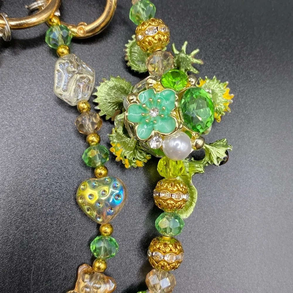 🌻Luxury Bag/Phone Chain Charm/Keychain Van Goth Sunflowers Bling Crystal Beads - Image 11