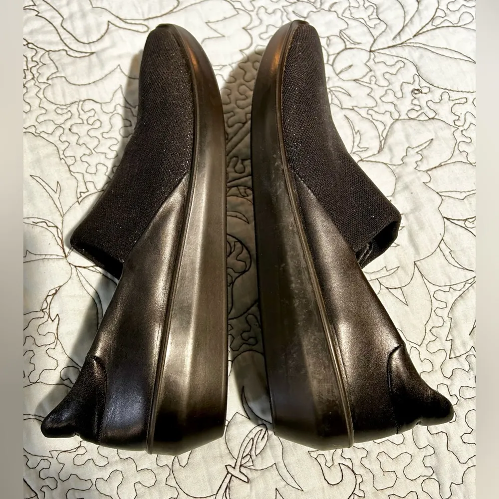 ECCO Danish Design Incise Urban Wedge Slip Ons In Black Sparkle Sz 36/5.5 - Image 5