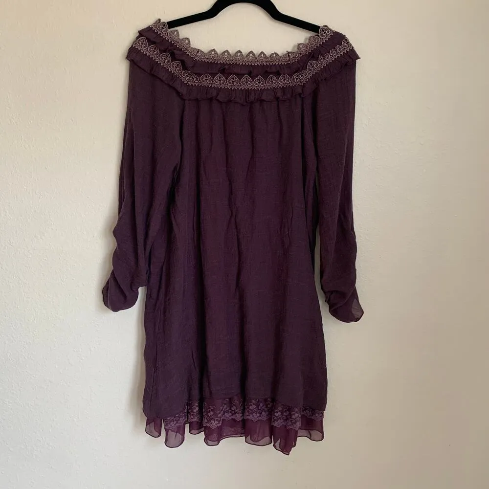 5/$25 Urban Mango Off the Shoulder Dress in Purple Size L - Image 2