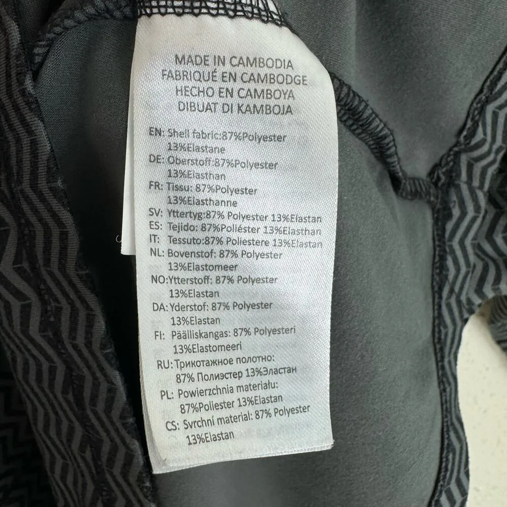 McKinley Black Gray Zig Zag Long Sleeve Mock Neck 1/4 Zip Stretchy Pullover Sz L Size L - Image 5