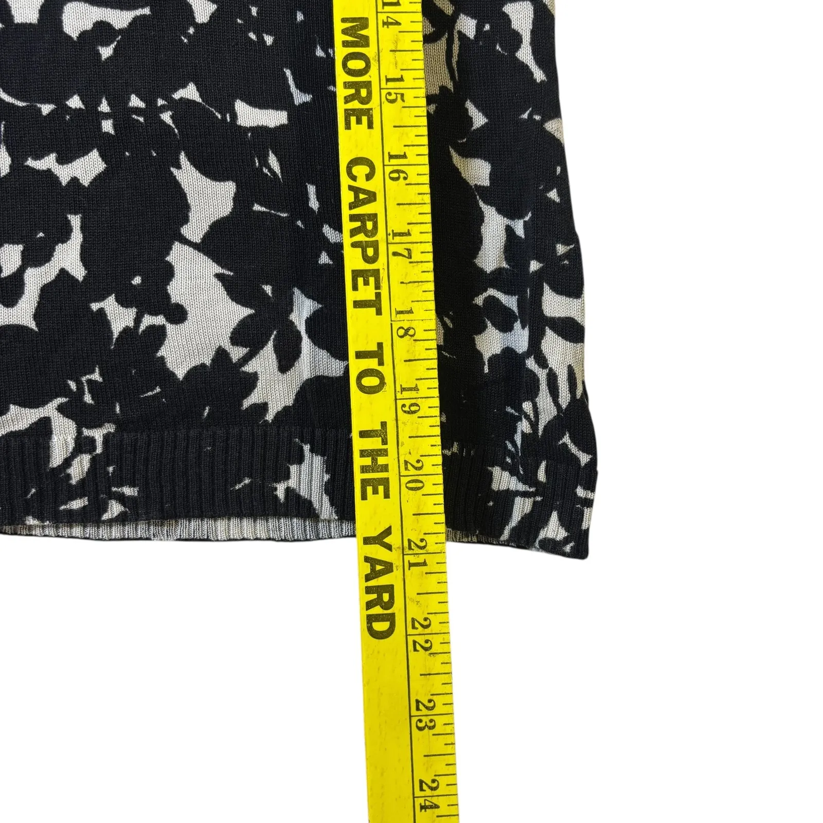 Ann Taylor LOFT Black White Floral Print Silk Cotton‎ Button Front Cardigan S - Image 11