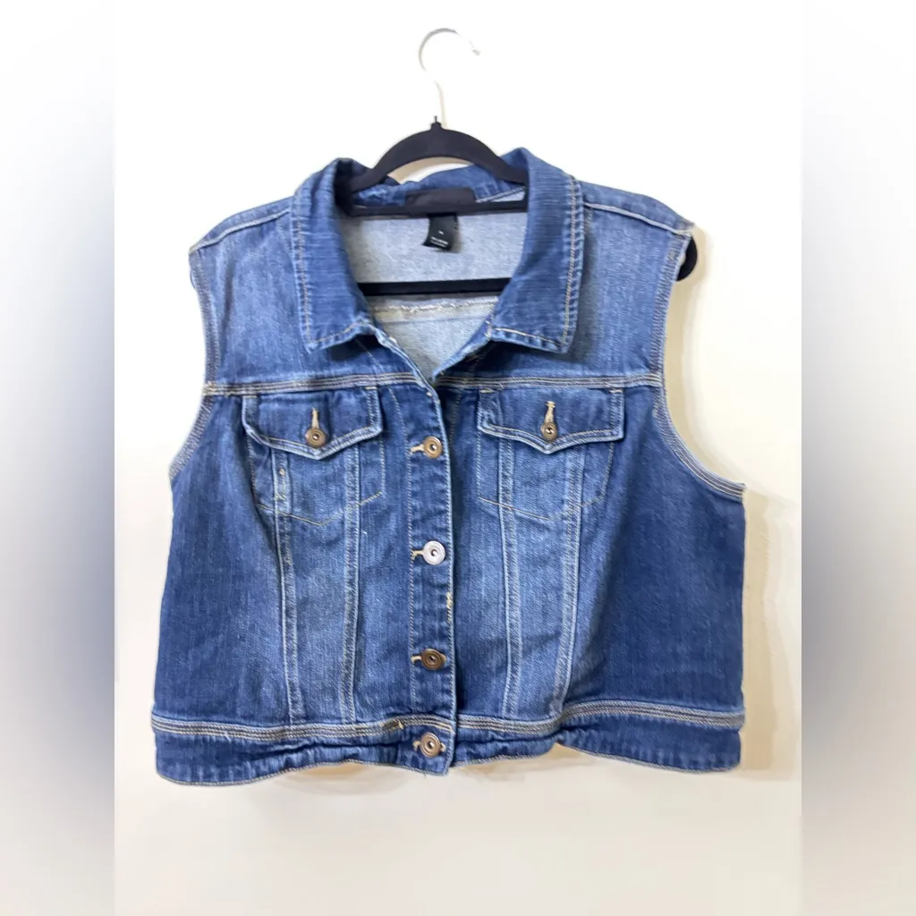 Lane Bryant Dark Blue Denim Vest size 18 - Image 5