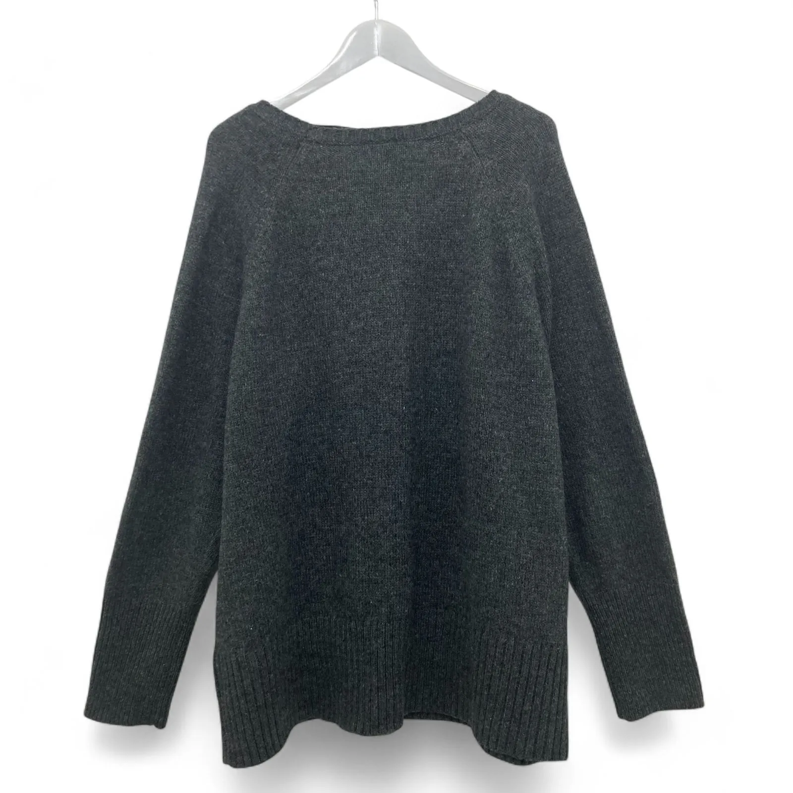 Share Lane Bryant Jeweled Floral Knit Sweater 26/28 Charcoal Gray Wool Blend - Image 3