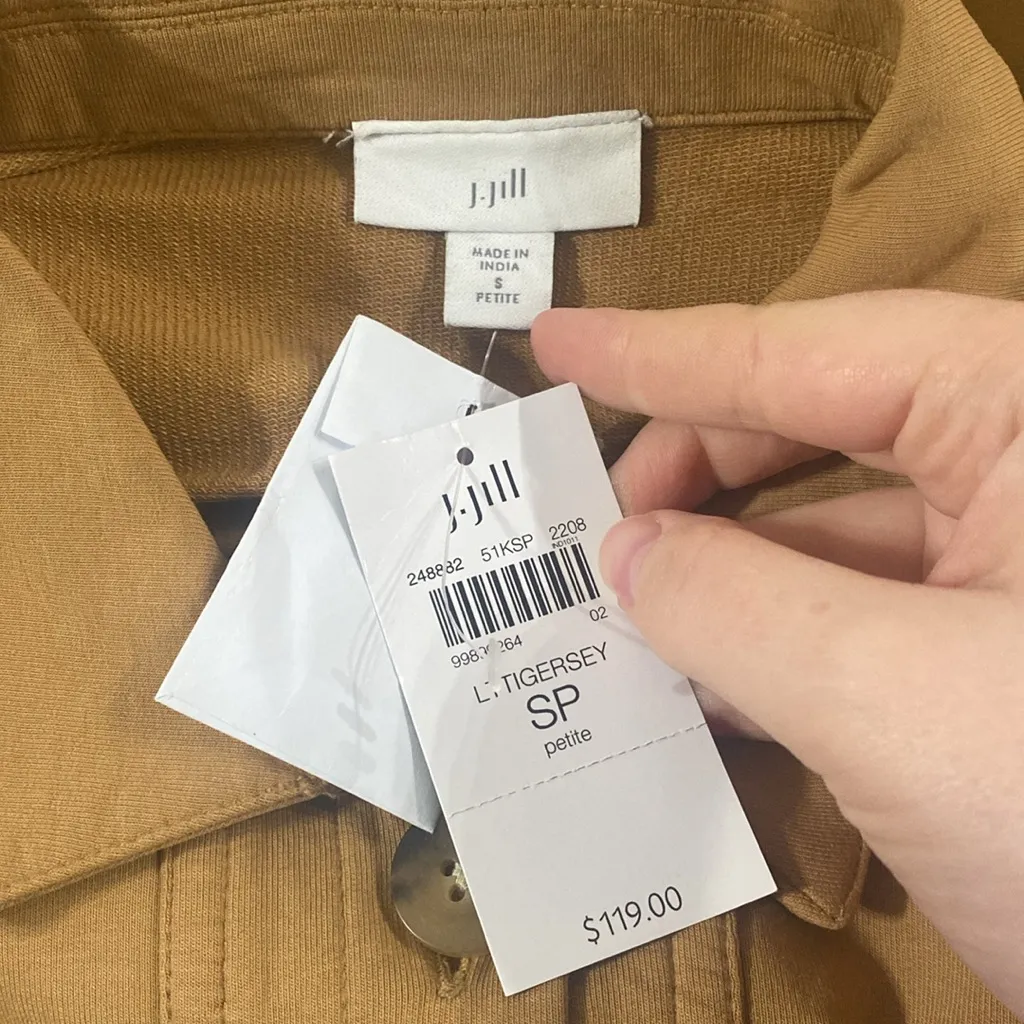 J Jill knit modern barn jacket in tan brown color size S petite - Image 14