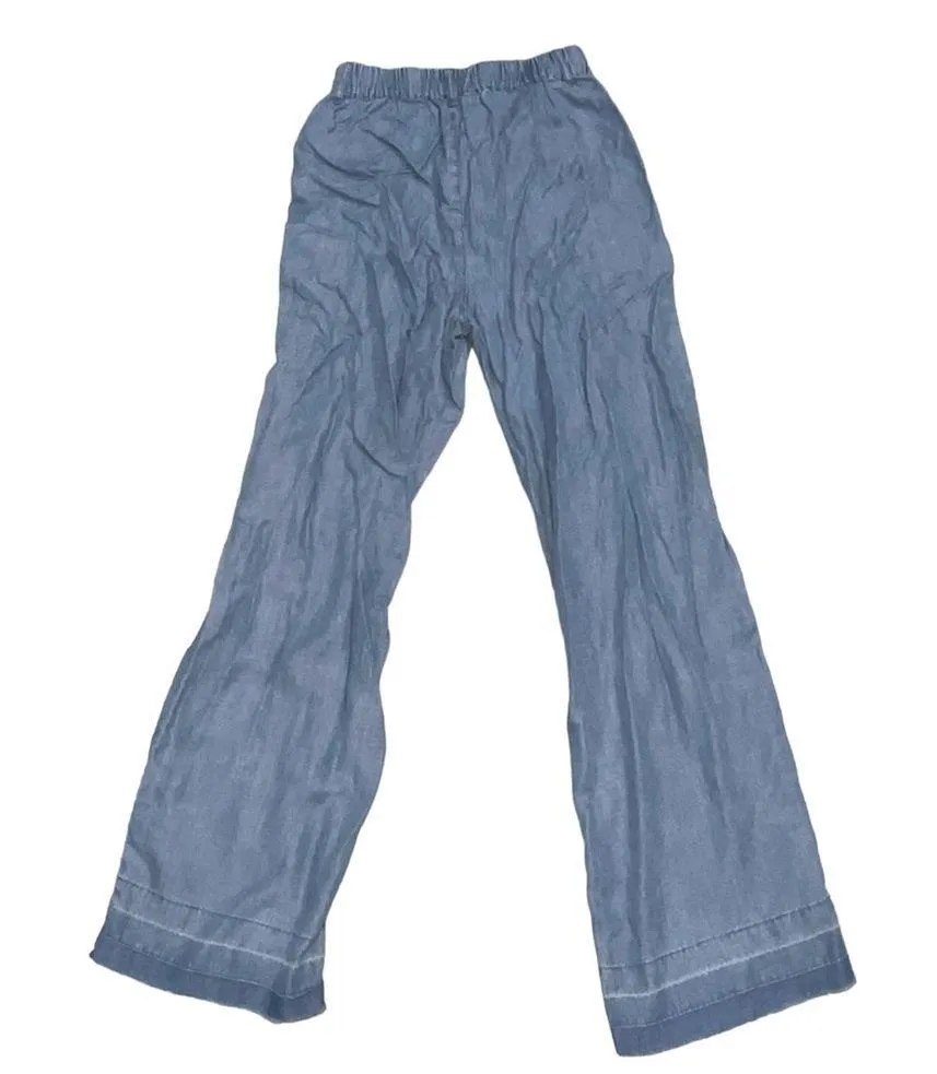 Cloth & Stone Women's Wide Leg Light Wash Chambray Breezy Pants size XS - Image 9