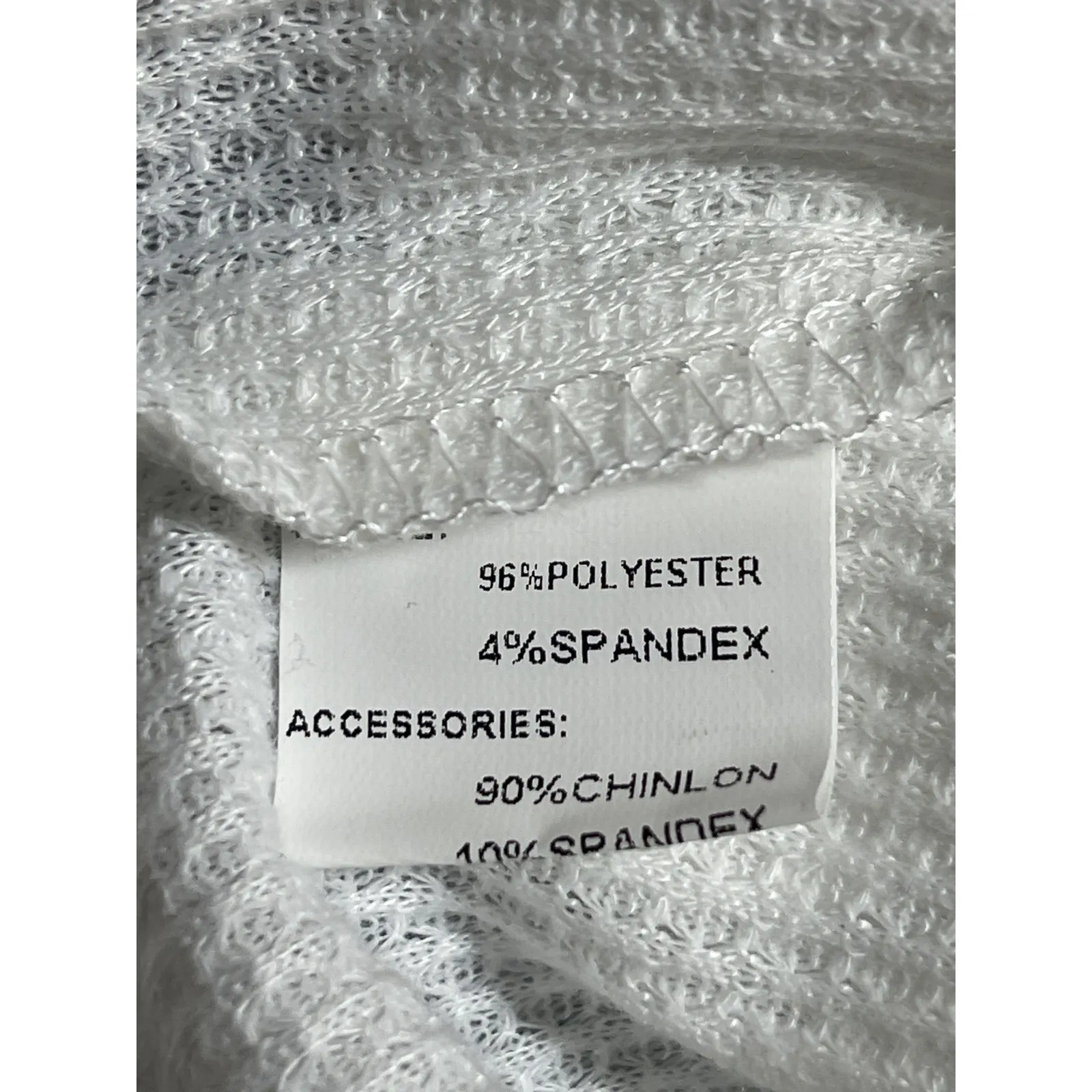 Miholl Women's White Lace Crew Neck Long Sleeve Waffle Knit Sweater Top Size M Size M - Image 4