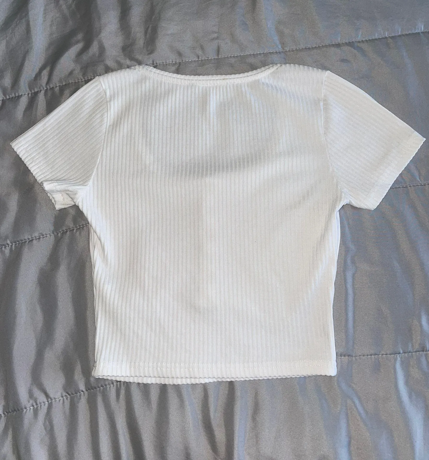 SheIn Rib Knit Crop Shirt - Image 2