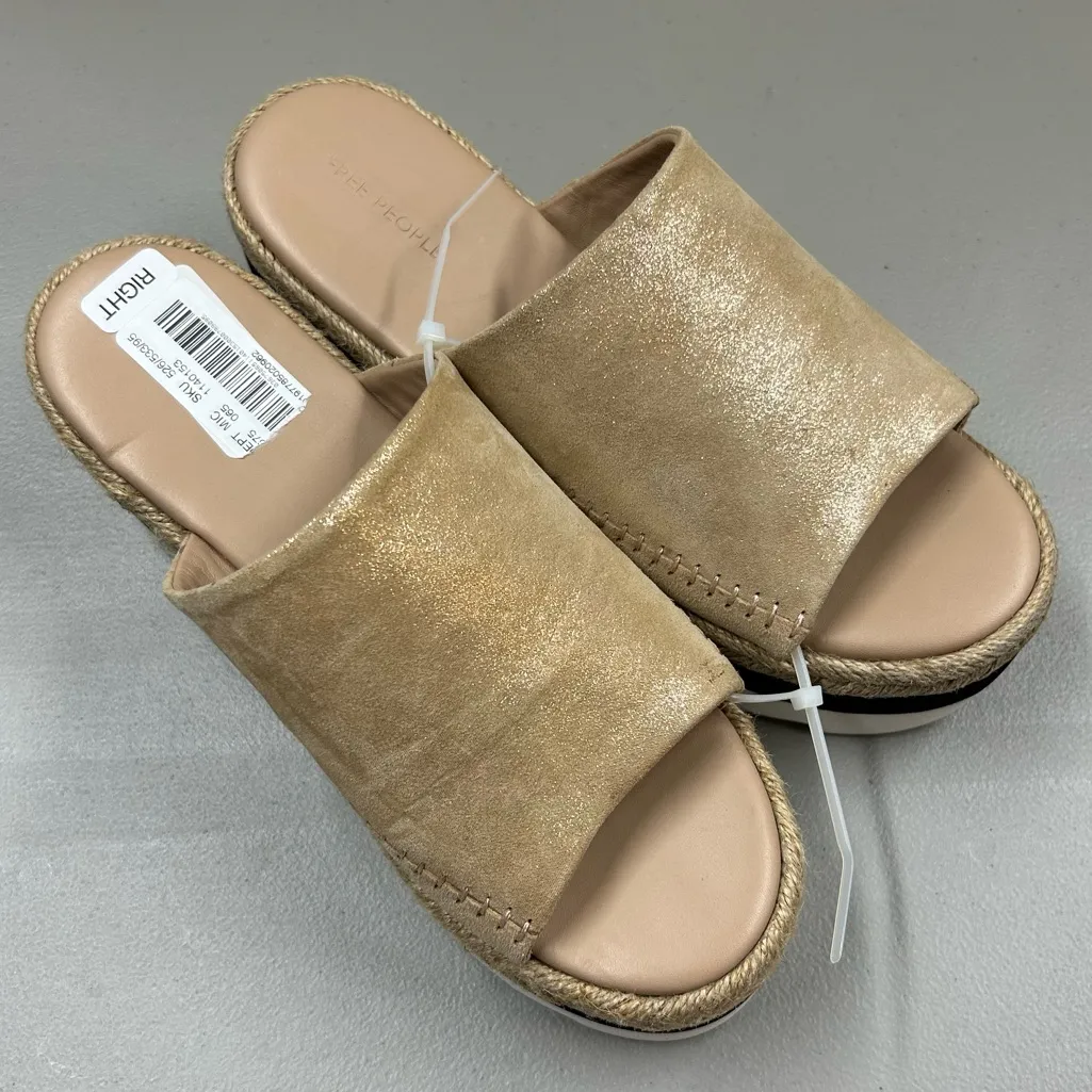 Free People Santorini Espadrille Sandal Slides Slip On Suede Leather Platform - Image 2