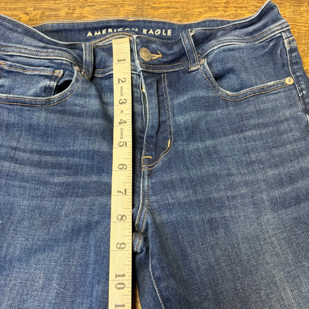 American Eagle  Kick Boot Jeans Womens 8 X-Long Next Level Stretch Distressed - Image 3