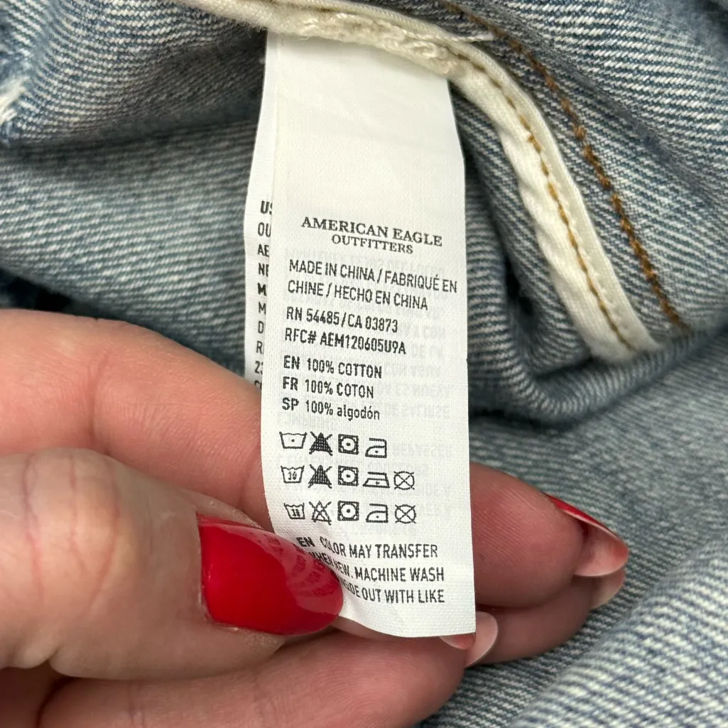 American Eagle Denim Tote Bag Blue Graphic Shoulder Bag 2017 Book Tote Beach Bag - Image 14