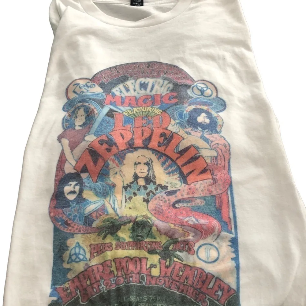 Electric Magic Featuring Led Zeppelin United Kingdom UK Winter Tour Tee Sz L White Size L - Image 2