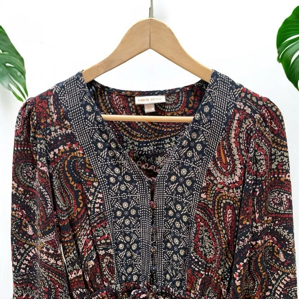 Knox Rose Boho Night Sky Maxi Dress in Multicolor Paisley - Image 7