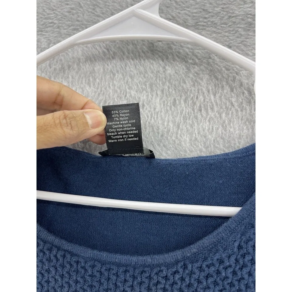 Ann Taylor Women's Pullover Knit Sweater Solid Blue Size Medium Long Sleeve - Image 3