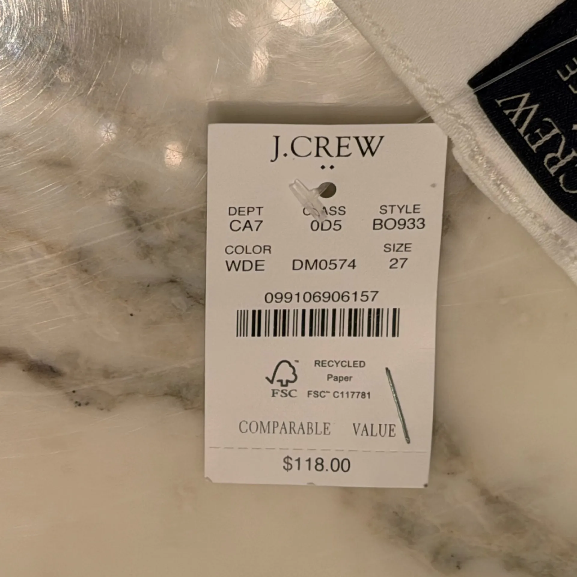 NWT JCrew Mid-Rise Flare Crop Jeans in White Signature Stretch 27 - needs wash - Image 11