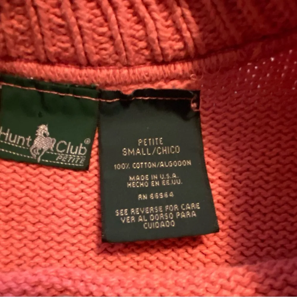 Vintage Hunt Club Pink 100% Cotton Made in USA Sweater Size Small Petite - Image 2