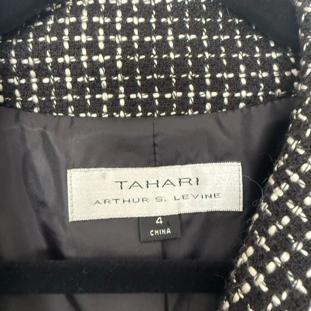 Tahari Women’s 4 Black White Jacket Blazer - Image 2