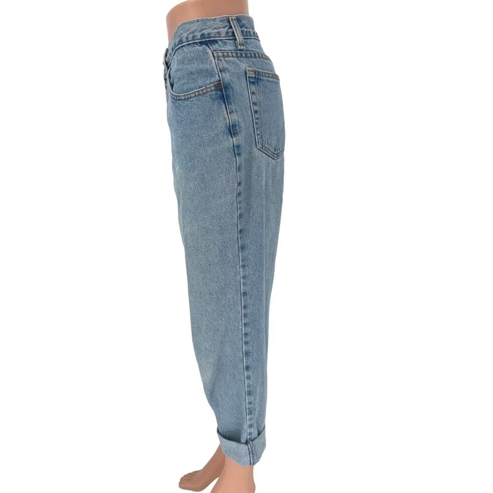 LA Blues Cotton Light Wash Classic Fit High Rise Straight Cropped Jeans Size 12P - Image 2