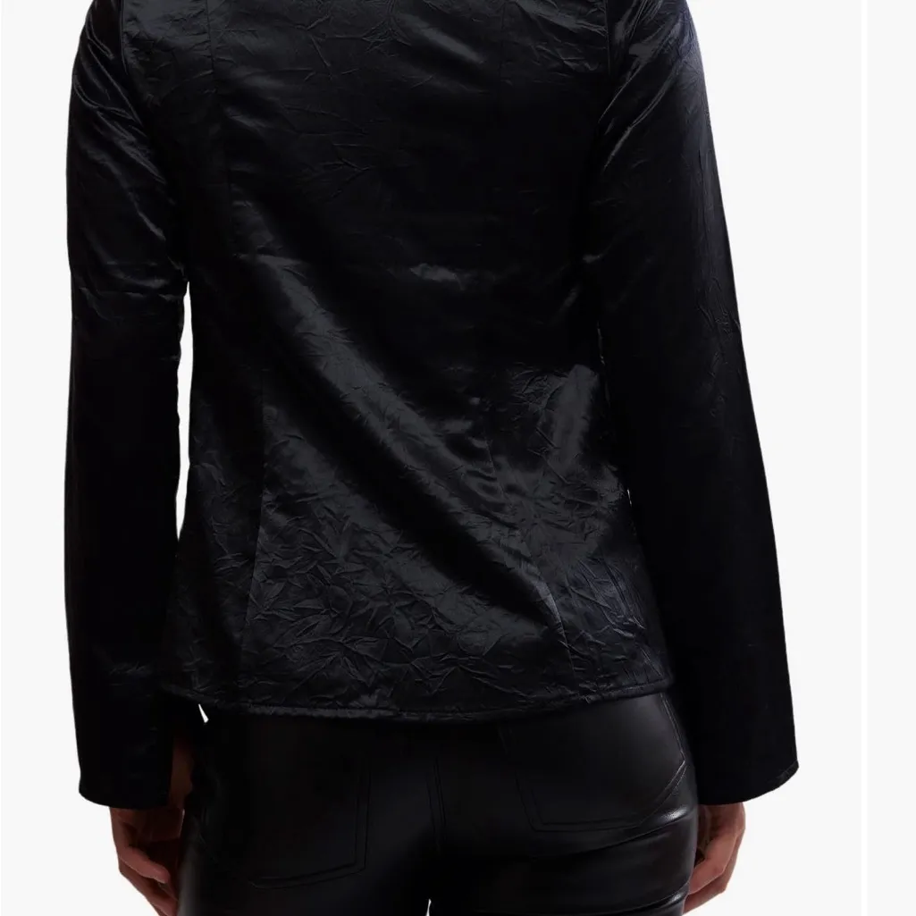 Free People  Midnight Satin Tie-Front Robe - Image 3