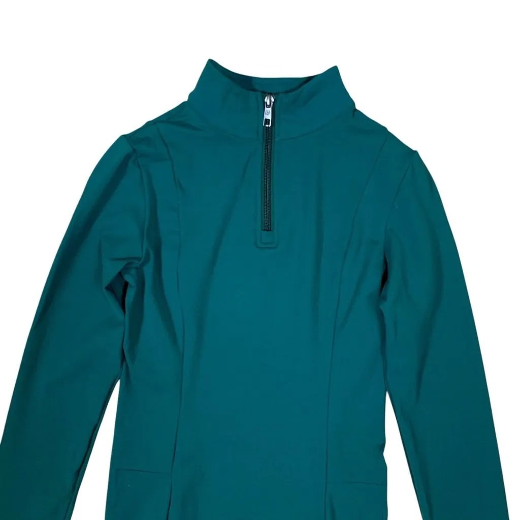 Vitality x Balance Green Long Sleeve Quarter‎ Zip Dress Stretchy Fitted Small - Image 2