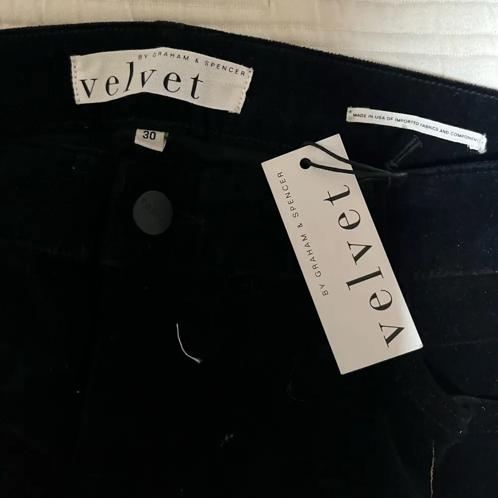 velvet By Graham & Spencer Jenny Boyfriend Black Velvet Jean - Image 3