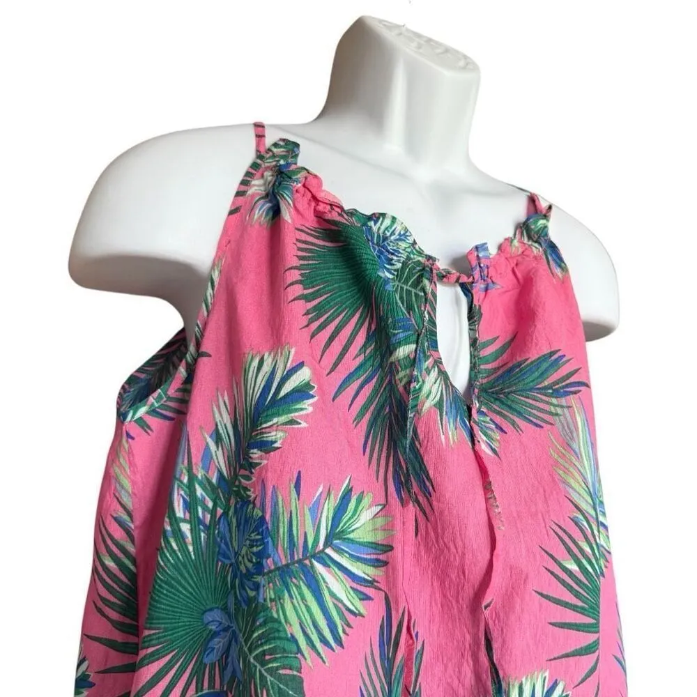 NWT Womens Yumiday High Neck Tropical Palm Flowy Airy Dress Maxi Dress - Image 2