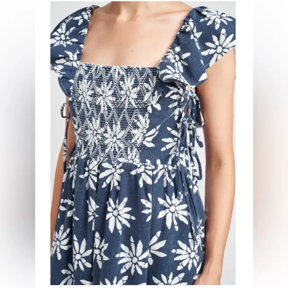 En Saison Catalina Floral Dress Blue Size L - Image 5