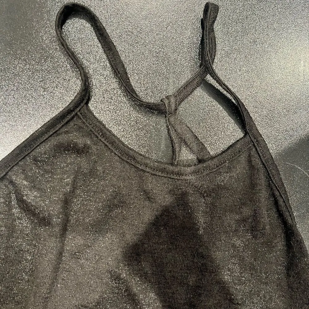 Joyce Leslie Large Women’s Solid Plain Black See Through Beach Cover Up Tank Top - Image 2