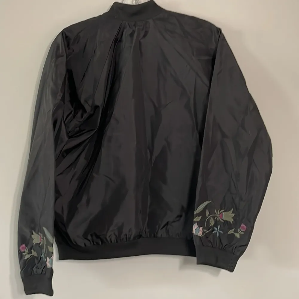 Love Fire embroidered bomber jacket NWT Black Size undefined - Image 5