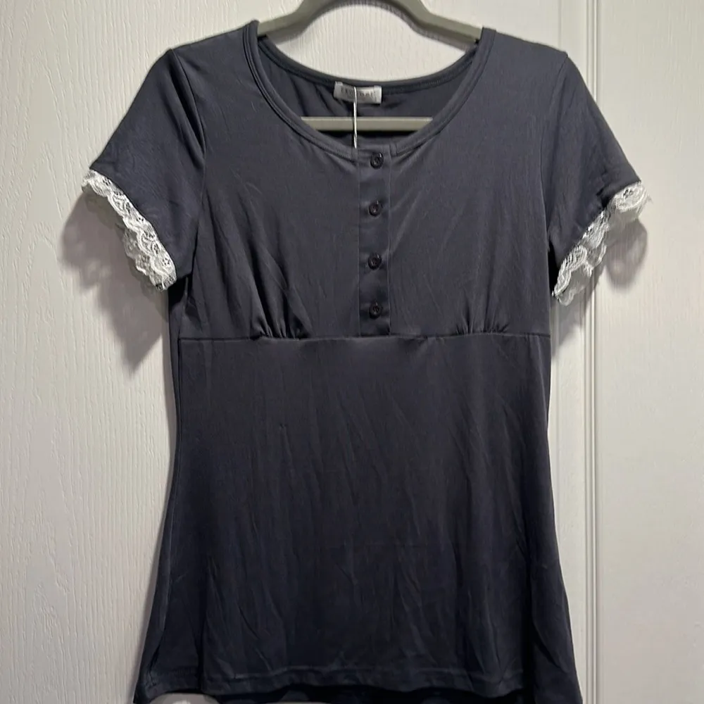 Maternity Women's Ekouaer Breastfeeding Pajama Shirt ONLY Size Small NWT #7014 - Image 3